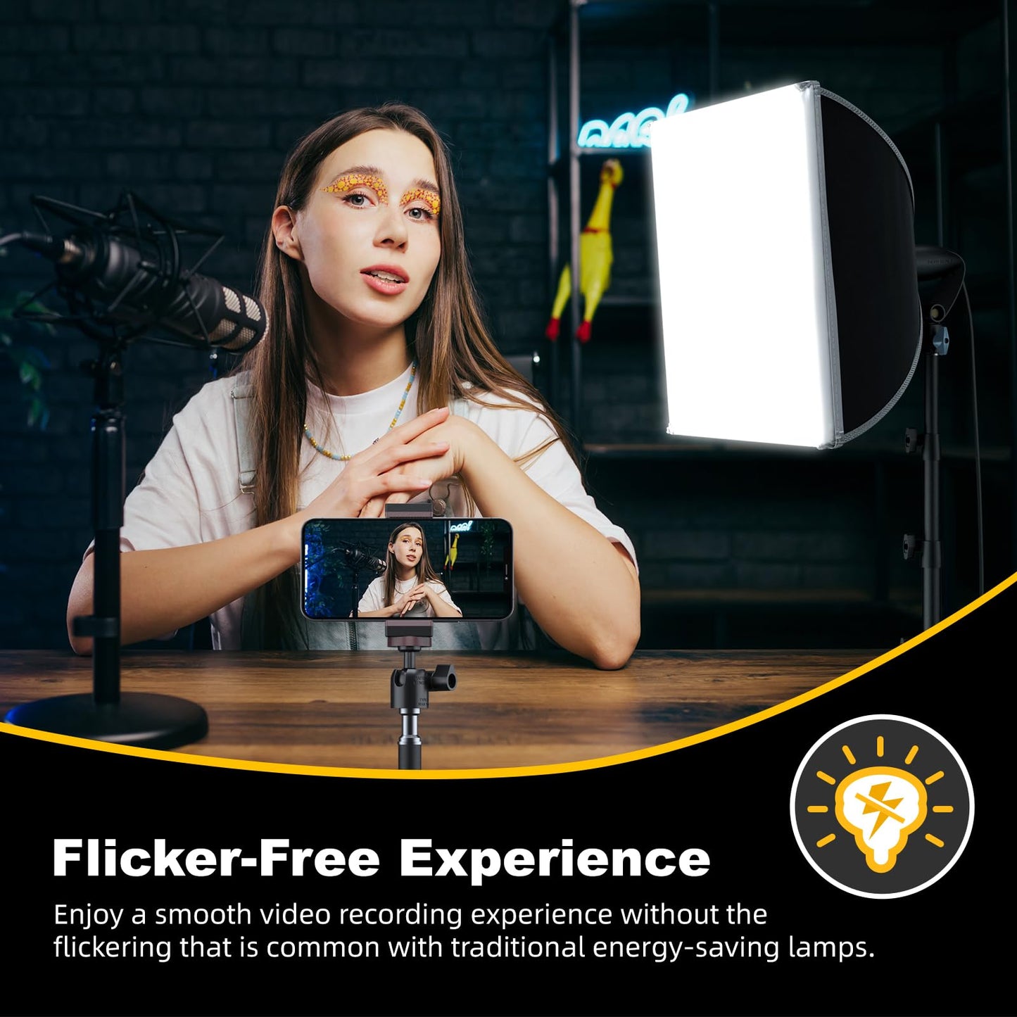 LINCO Lincostore Softbox Photography Lighting Kit with Professional 85W LED Bulbs, Studio Lights for Photography/Video Recording/Live Streaming (16'' x 16'' Professional Softbox Lighting Kit)