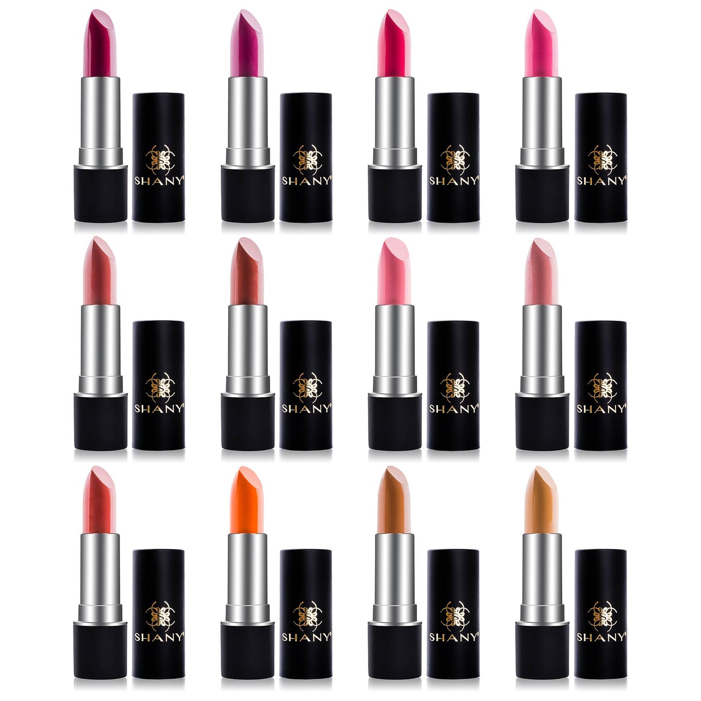 SHANY Slick & Shine Multi-Colored Lipstick Set - 12 Matte Lip Colors Long Lasting & Moisturizing Lip Shades In A Premium Packaging Gift Box with Vitamin E and Aloe Vera. Multi Pack