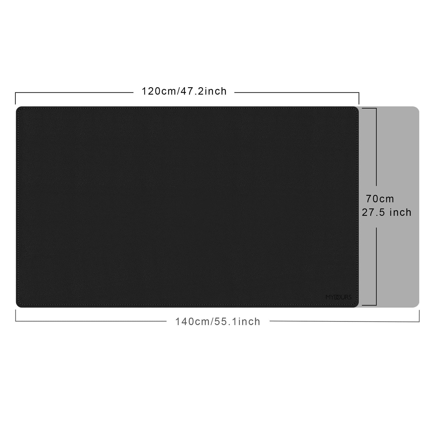 Mydours 48"x28" XXL Desk Mat, Large Desk Pad, PU Leather Desk Pad for Computer Keyboard & Mouse Setup, Full Mat for Office Work, Mega Mouse Pad Surface for Standing Desk Workstation