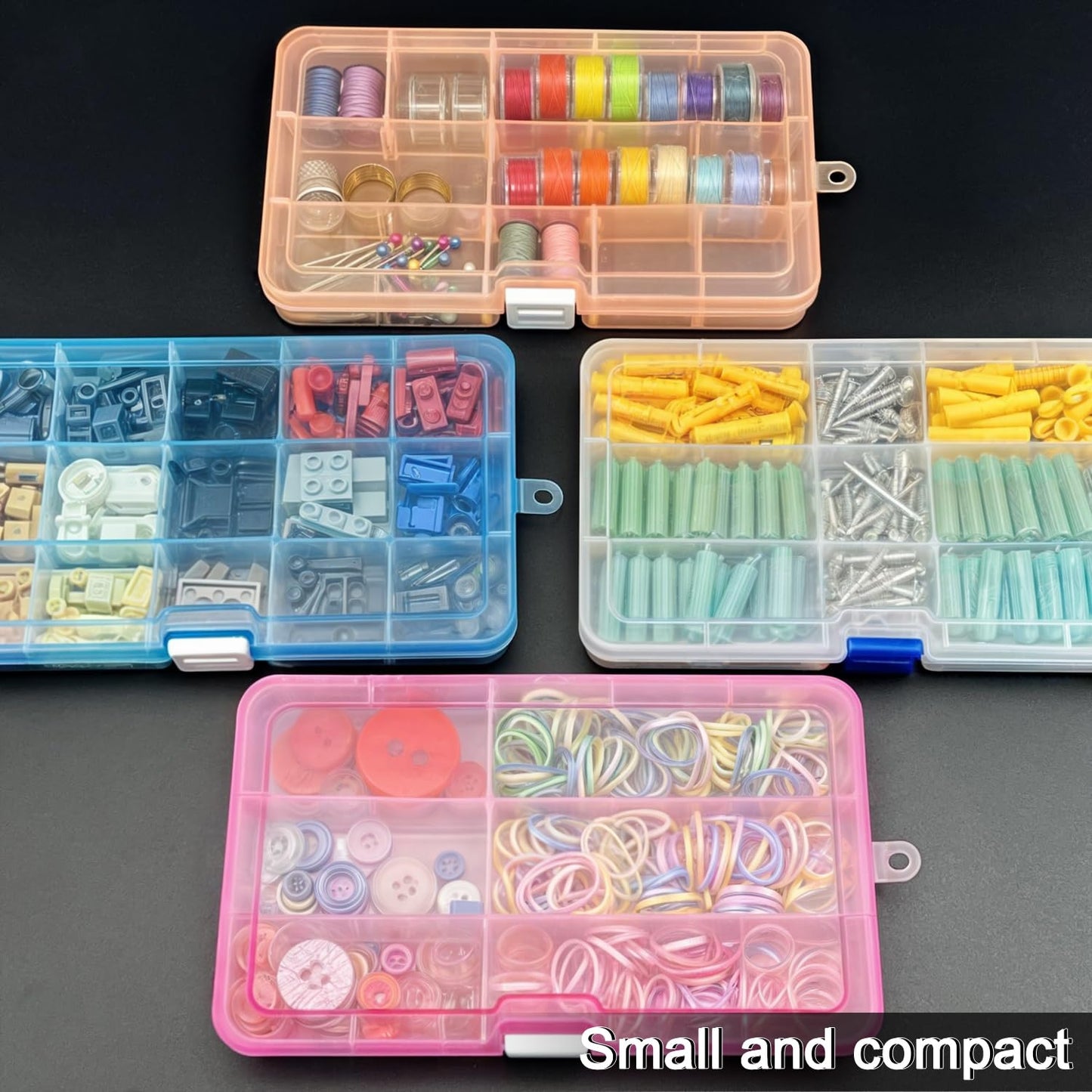 DUOFIRE Plastic Organizer Container Storage Box Adjustable Divider Removable Grid Compartment for Jewelry Beads Earring Container Tool Fishing Hook Small Accessories (15 grids, White X 16)
