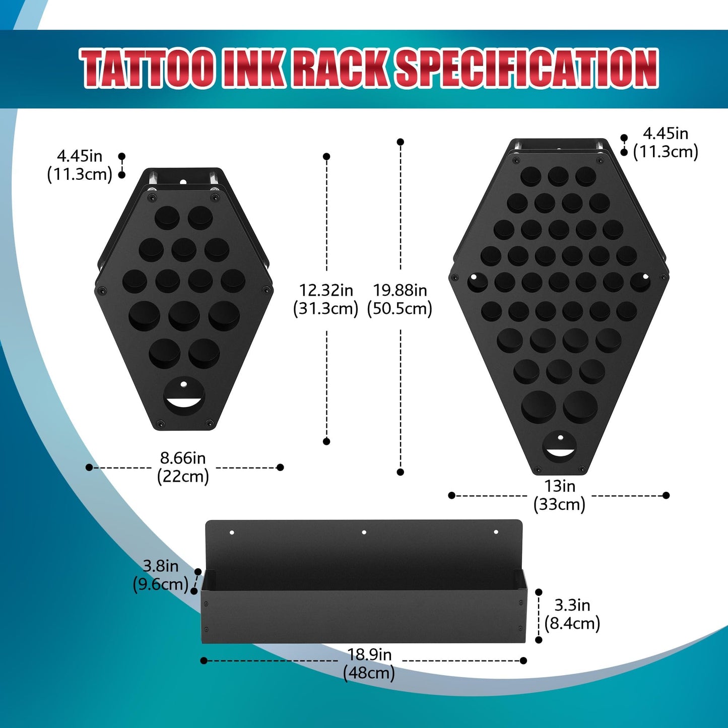 POARMEEY Tattoo Ink Pigment Bottle Holder Storage Rack for Tattoo Studio
