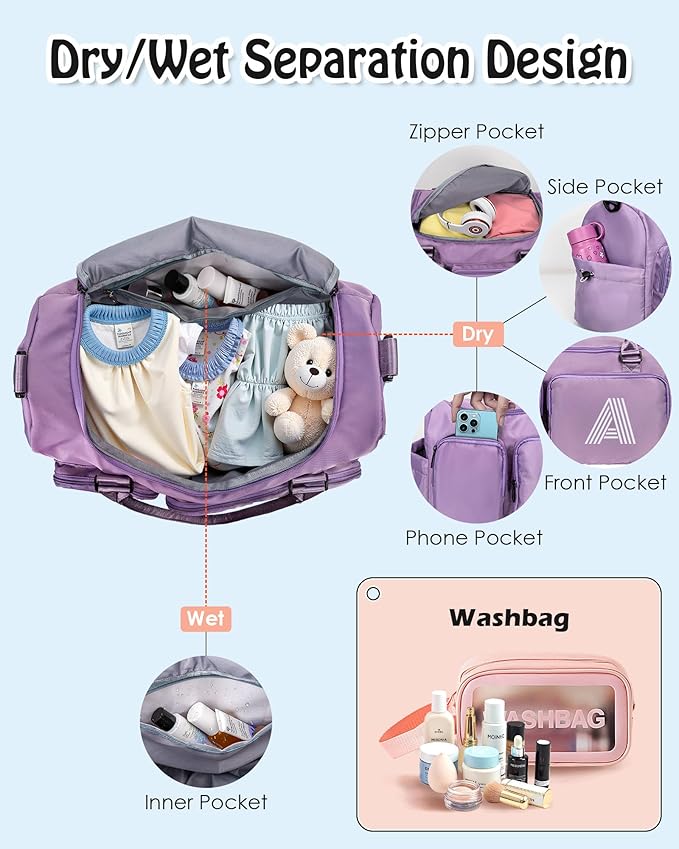 Initial Gym Bag for Girls, Kids Travel Duffel Bag, Teacher Appreciation Gifts, women Gift Ideas, wedding gifts, engagement Gift, bridal shower Gifts
