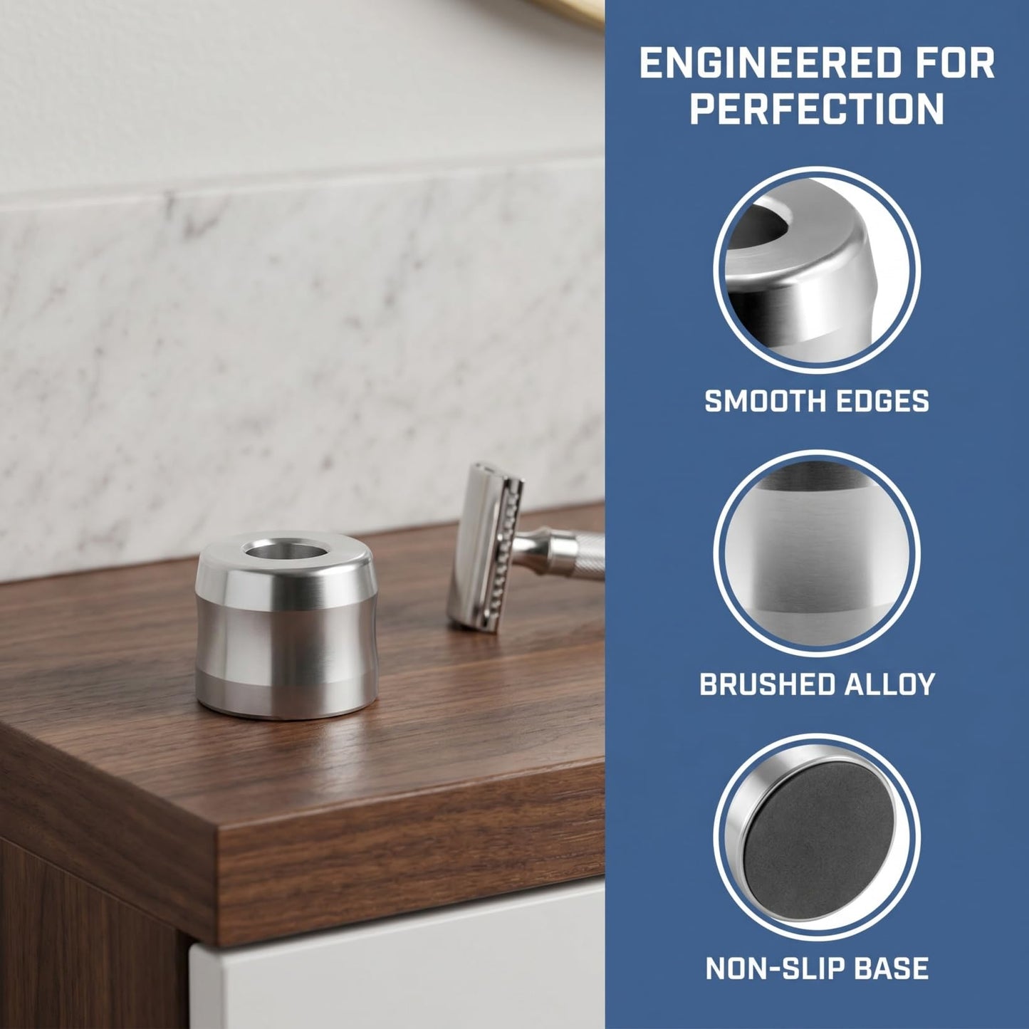 HONMEET Men's Safety Razor Stand Harrys Razor Holder Aluminum Alloy Base Shaver Organizer