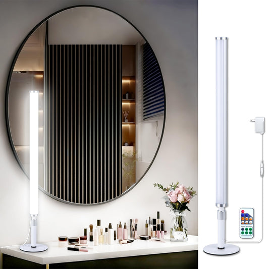 LED Vanity Lights for Mirror, Ultra bright/RA90/6000K/Dimming/Timer Makeup Lights, Height Adjustable 12V/18W Fill Light for Mirror, for Make up, Photography, Video Recording Conference Lighting
