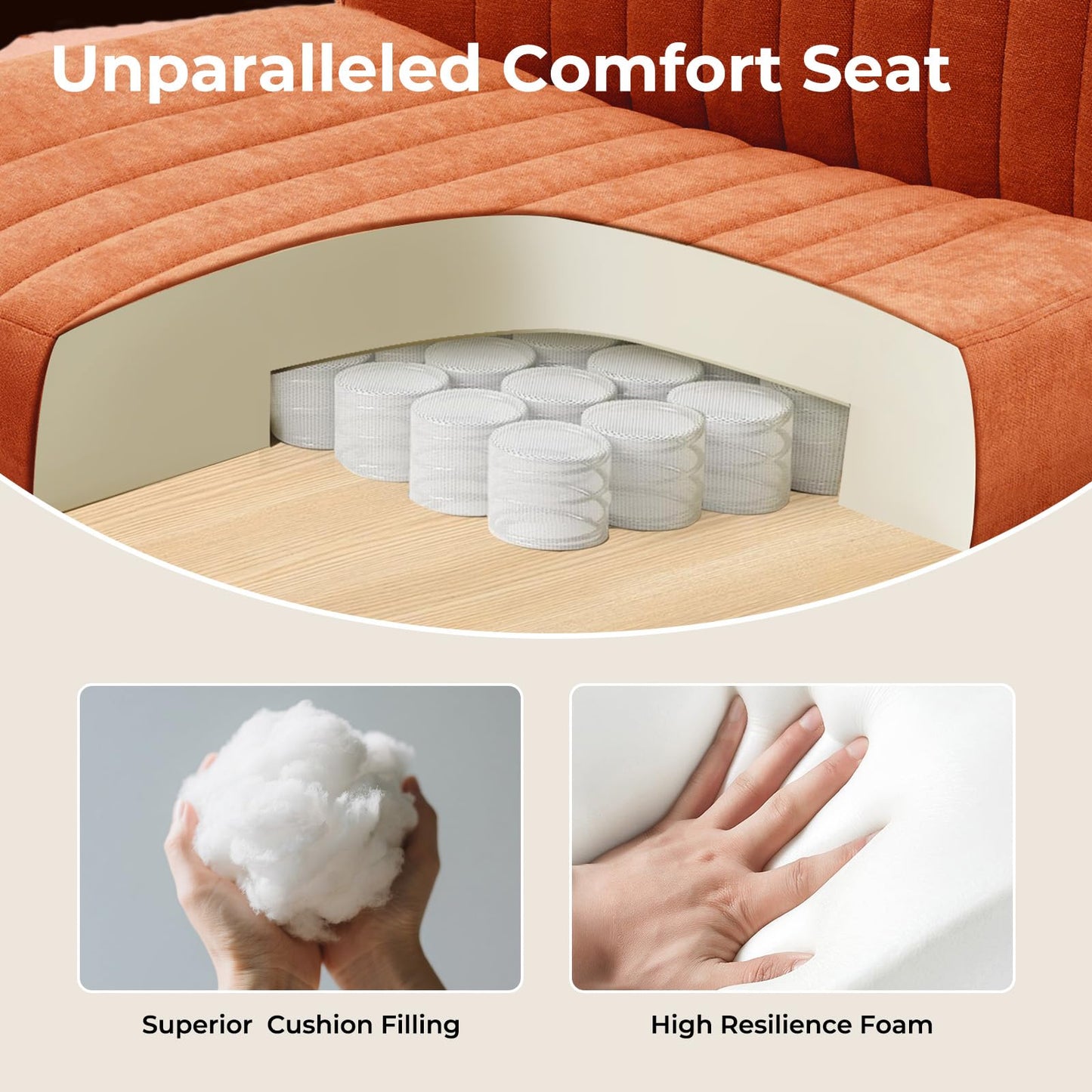 shipborne Convertible Base Criss Cross Chair with Pocket Springs & Thicker and Wider Cushions, Armless Legged Office Chair Relieves Back Pain, Swivel Vanity Chair for Living Room/Office, Orange