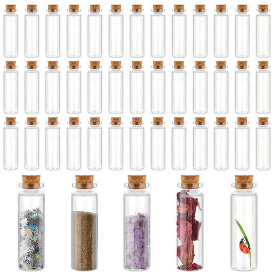 Bokon 200 Pack Mini Glass Jars with Lids 15 ml Small Glass Bottles for Crafts DIY Wedding Graduation Party Favors Message Storage Containers Bulk Tiny Vials for Gifts Decorations and Keepsake Use