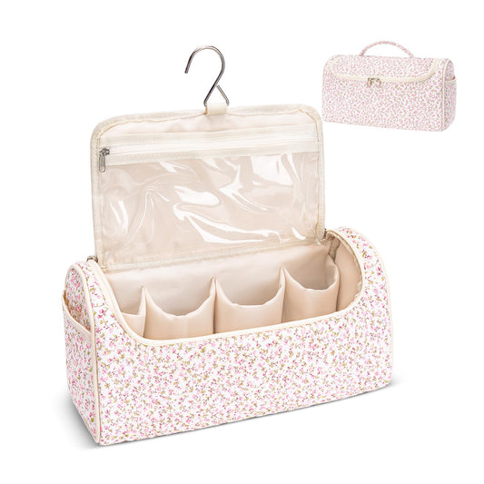 idoltimes Quilted Hair Tools Travel Bag, Cute Portable Organizer Case with Hanging Hook, Compatible with Dyson Airwrap Styler,Hair Curler Accessories