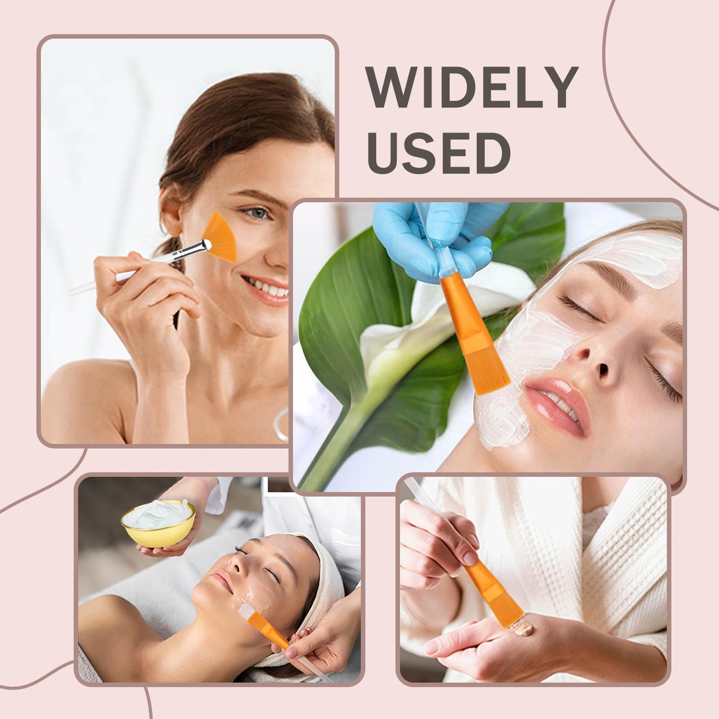 24 Pieces Facial Bowls and Brushes Set for Esthetician Supplies, Flat & Fan Brush for Facial with Mixing Bowls, Serving Tray, Spatula & Compressed Sponge, Face Applicator Tool (Gold, White and Yellow)