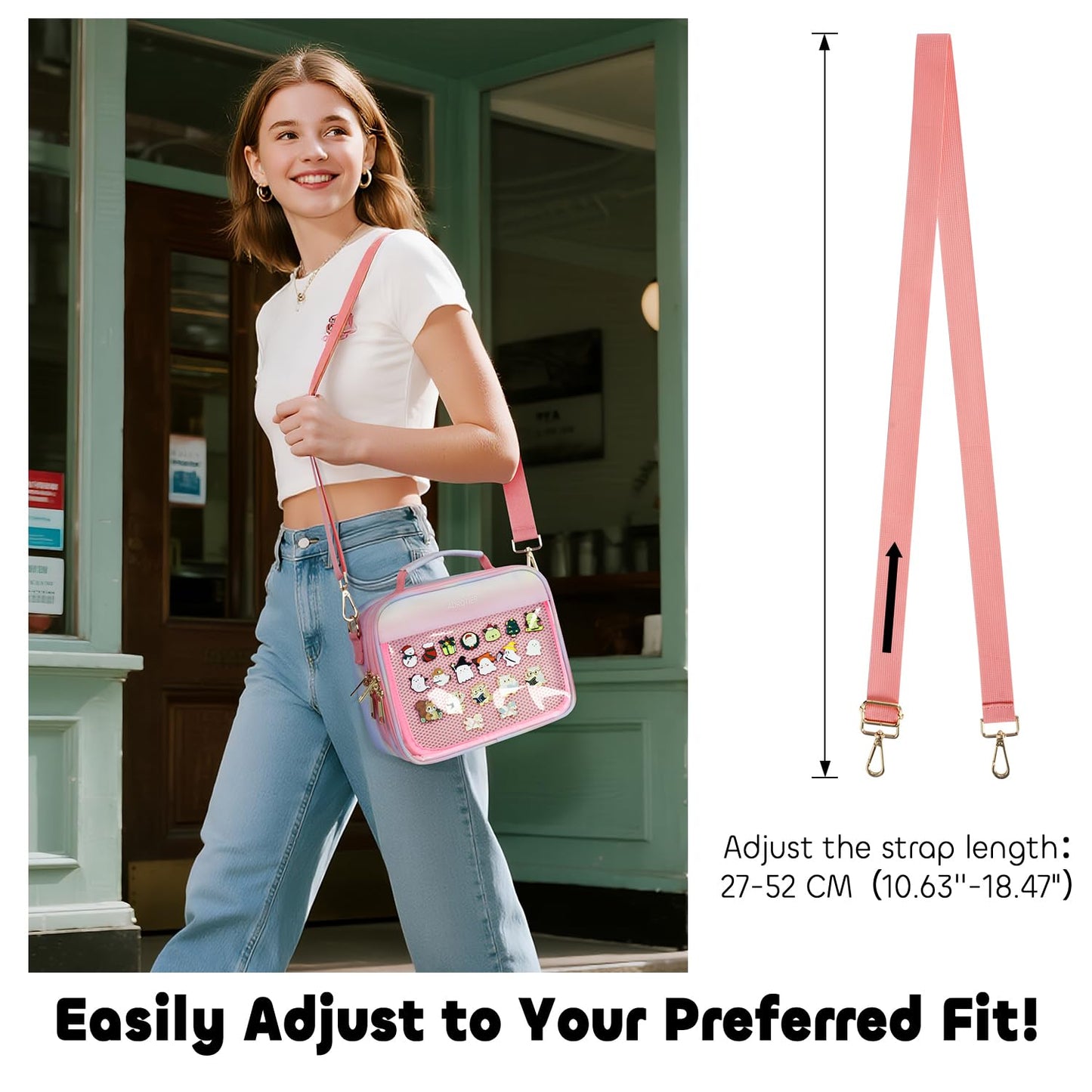 AUROTIER Enamel Pin Display Bag, 12 Page Pin and Patch Trading Collection Book, Pin Display Board Case for Storing Enamel Pins, Earrings, Brooches, Patch and Sports Medals, Pin Crossbody Bag