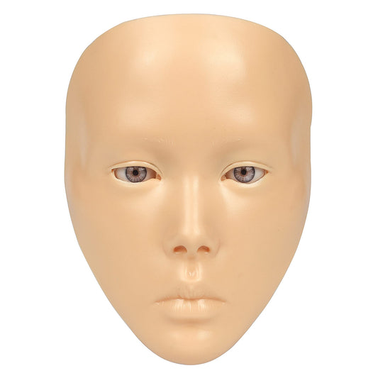 Bueuo Makeup Practice Face, 5D Reusable Silicone Make up Practice Board Mannequin Face with Makeup Brushes Sponge Set and Eyeshadow Board Kit for Emerging Artist, Girl's Gift, Yellow