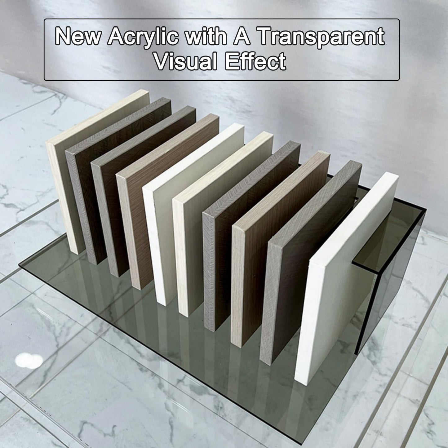 Brown Tile Sample Organizer Stand, Porcelain Display Rack for Craft Exhibitions, Durable Building Material Showcase Shelf, Ideal for Trade Shows and Home Decor