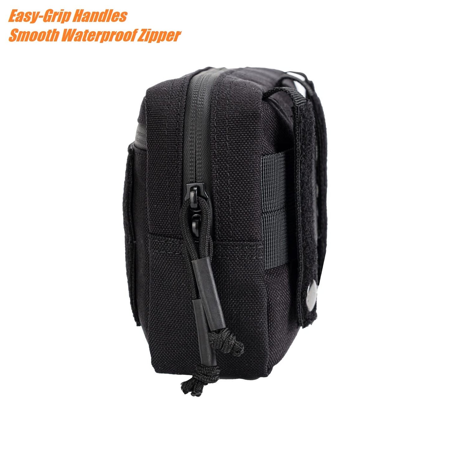Dotacty Mini Modular Admin Pouch Tactical MOLLE Utility Tool Pouch for Chest Rig Duty Vest Battle Belt Backpack Accessory Small Dangler Bag EDC Gear Carrier IFAK Medical Kit Organizer BK