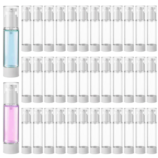 SENENQU 40 PCS 1.7 Oz 50ml Airless Pump Bottles Travel Size Empty Pump Bottle Lotion Container Refillable Cosmetic Pump Dispensers for Foundation Moisturizer Shampoo Toiletry