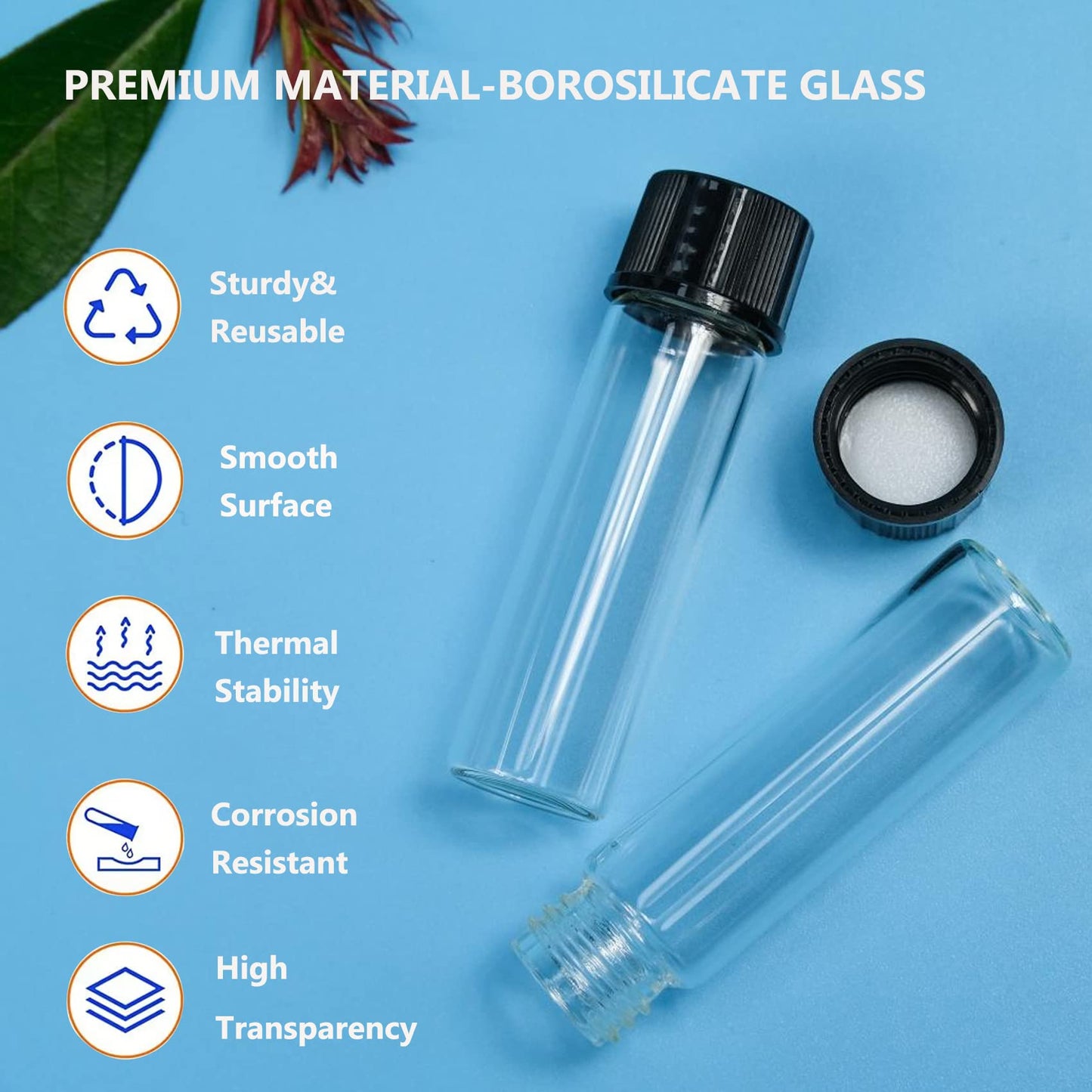 PEKYBIO 20 PCS 4ml Borosilicate Glass Vials with Caps