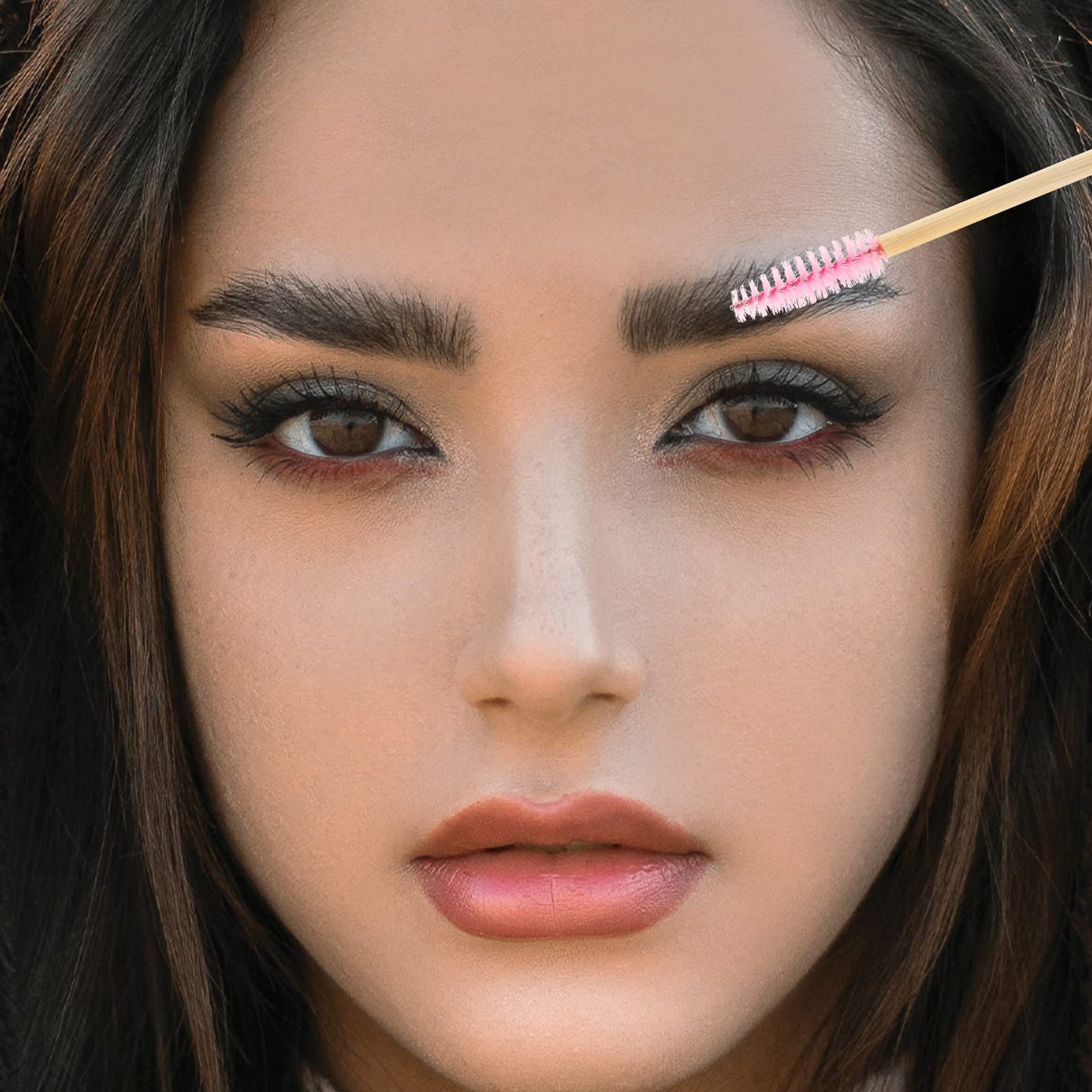 Tbestmax 500 Disposable Mascara Wands Eyelash Brush Spoolies for Eye Lash Extension Eyebrow Bamboo Stick Pink
