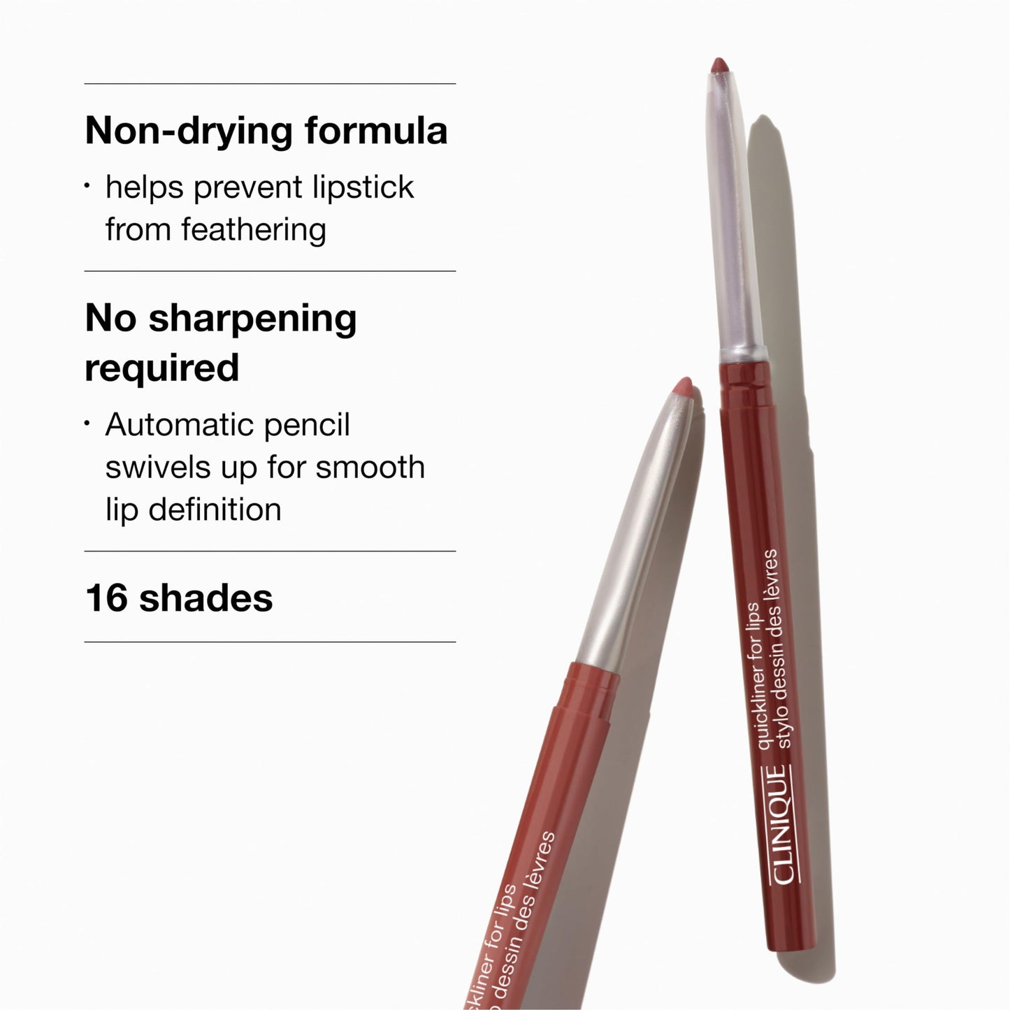 Clinique Long Lasting Quickliner Lip Liner | Non-Drying + No Sharpening, Intense Blush