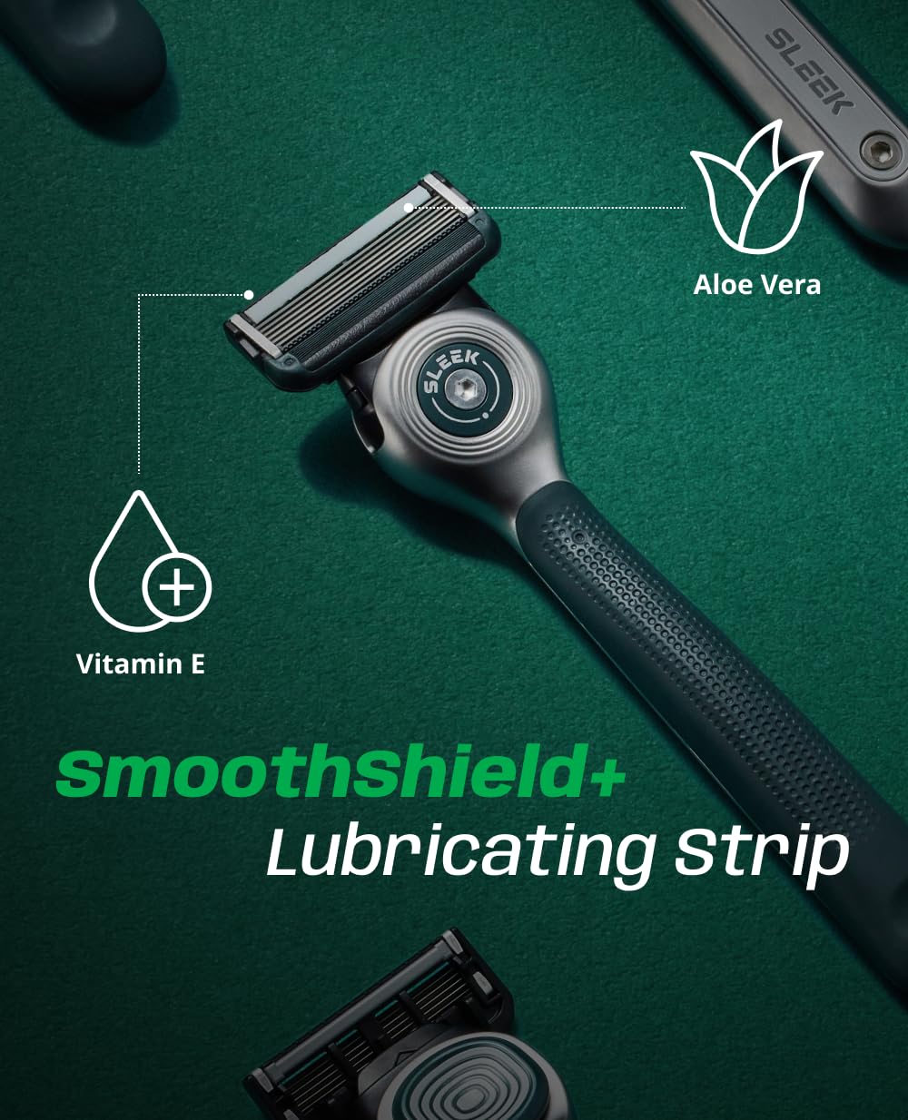 DORCO SLEEK 6 Blade Razor for Men with Multi-Flex Technology for a Smooth & Comfortable Shave | Cartridge Razor for Men, Razor Handle + 7 Cartridges