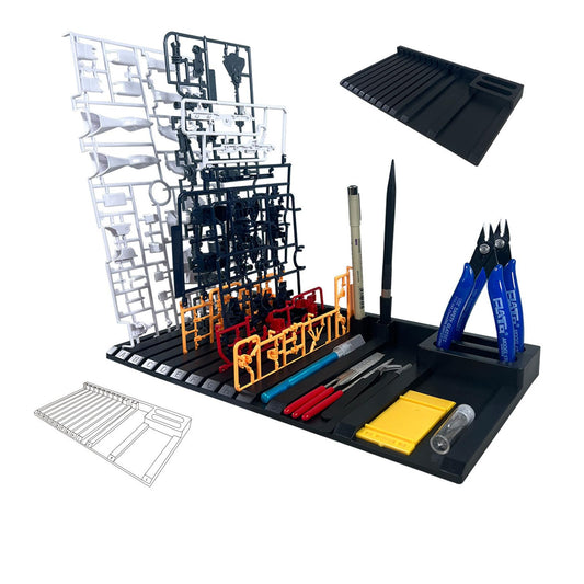 Yarastafu Model parts tool shelving rack, model kit tool organizing rack with storage space, suitable for displaying Gundam parts and accessories