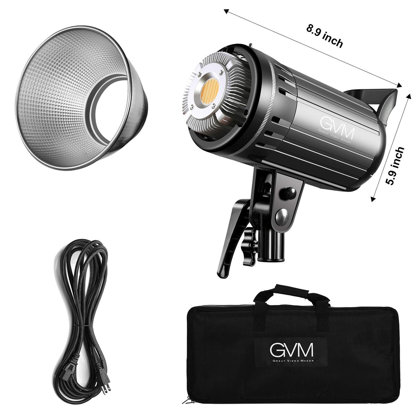 GVM Great Video Maker 100W Bi-Color LED Video Light with Bowens Mount, APP Control, Lantern Softbox, Dimmable 3200K-5600K, CRI 97+