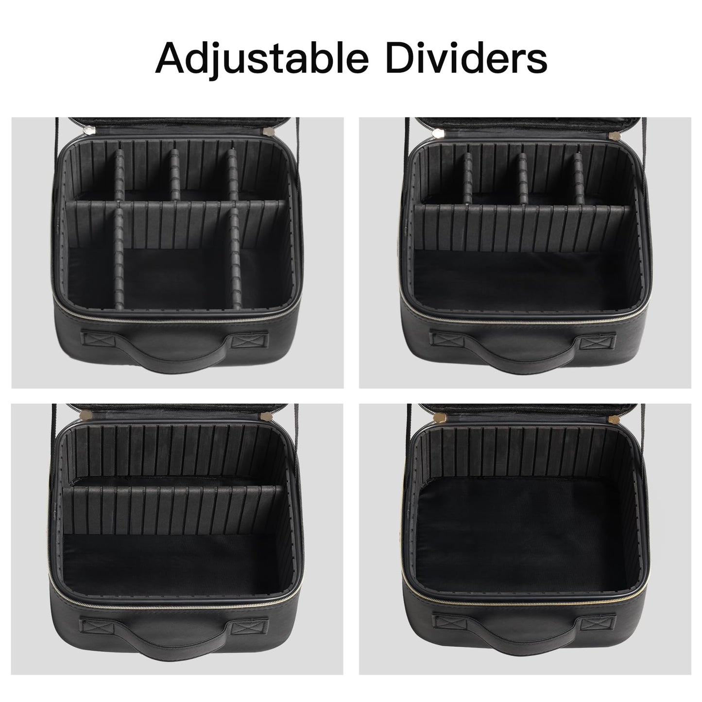 BEAUTY CASE Makeup Travel Case 10 Inch, Large Storage Capacity Makeup Organizer Travel Bag with Compartment, Portable Cosmetic Case for Women, Waterproof, Durable, Gift for Her, Black