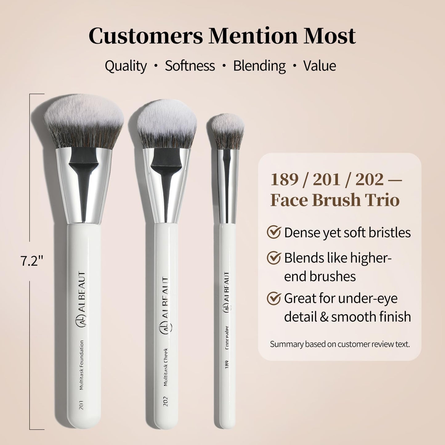 Albeaut Makeup Brush for Foundation Concealer Blush Contour Liquid Cream Blending Angled Shape