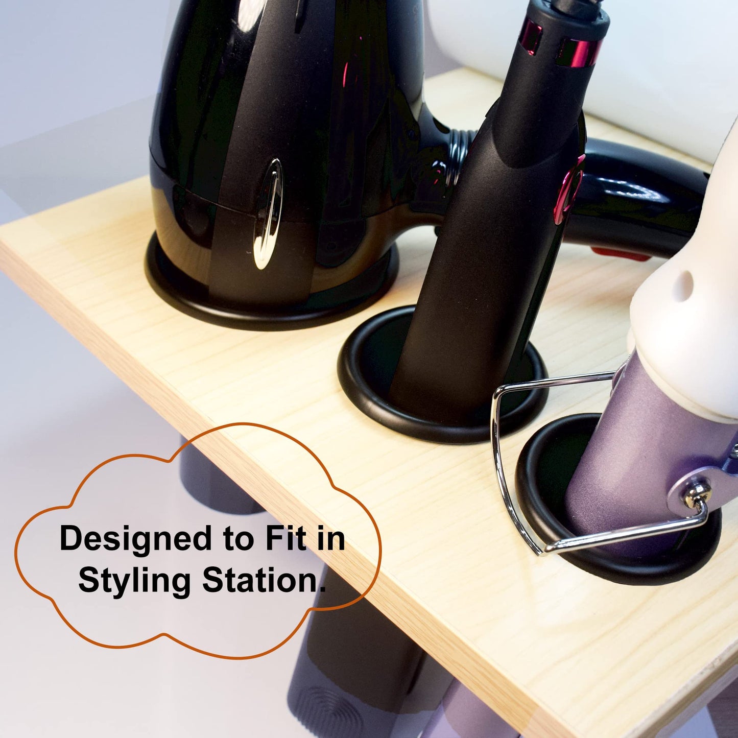 QUEESALN Salon Hair Styling Station Dryer Curling Iron Appliance Hot Iron Holder Tube Package Salon Station Organizer Hot Iron Holder Tube 3inch and 2pcs 2inch Open End