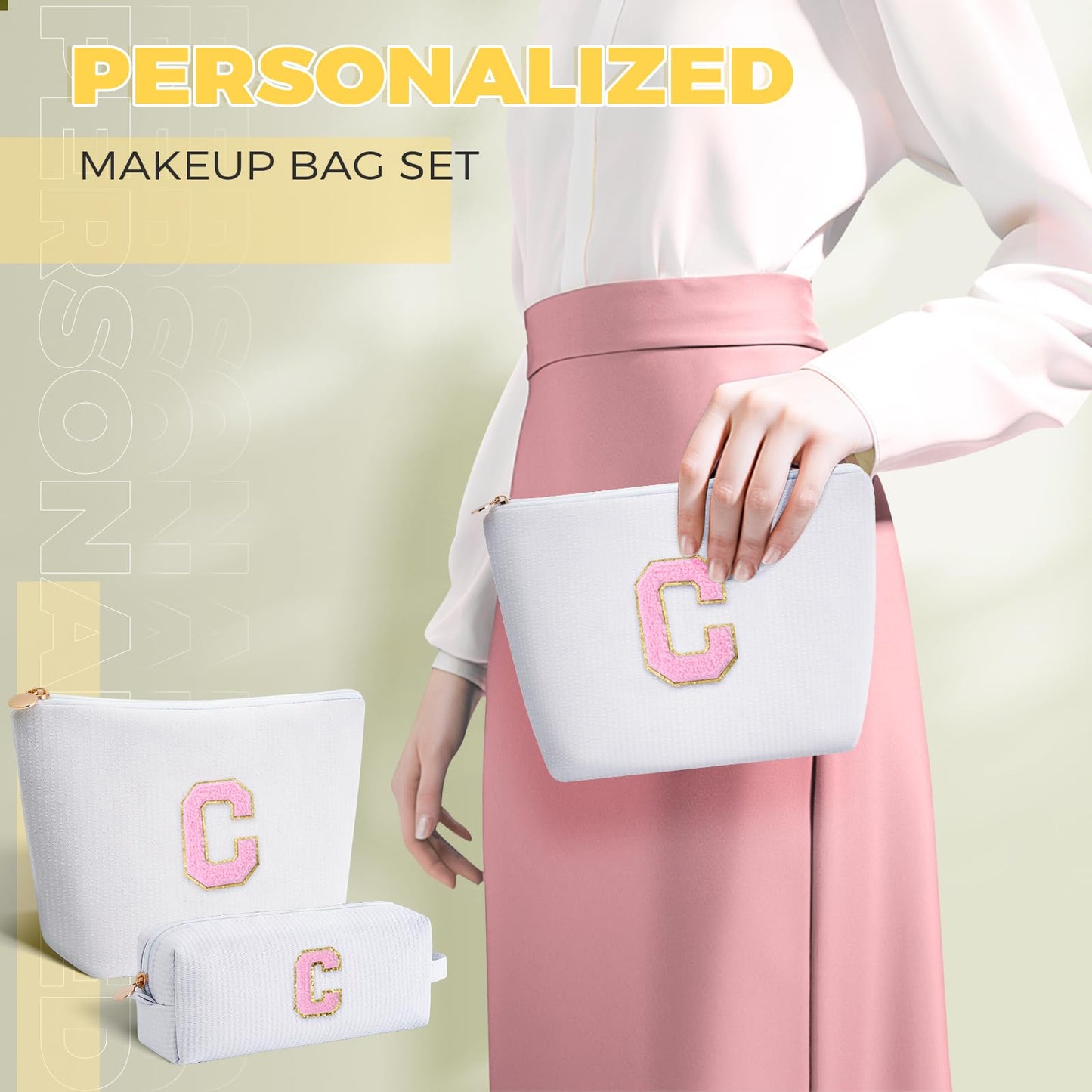 Btffitting Gifts for Teen Girls Women - Birthday Gifts for 10 11 12 13 14 15 16 17 18 Years Old Girl,Makeup Bag Cosmetic Bag,Teacher Gift Trendy Stuff Toiletry Bag - White,C