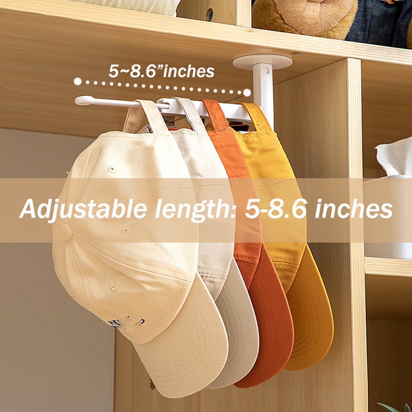 MORNITE 4-Pack Adhesive Headband Holder Organizer, Stretchable Wall Scrunchie Storage for Hair Ties, Hairbands, Claw Clips, Hair Brushes, Makeup Accessories, White