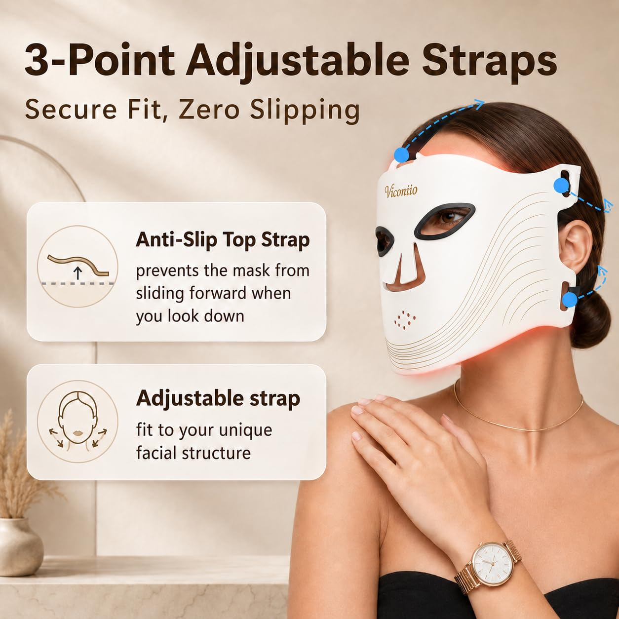Red Light Therapy for Face,4 Modes LED Face Mask Light Therapy Wireless with 850NM Infrared,336 LED Chipset,Rechargeable Red Light Mask at Home(White)
