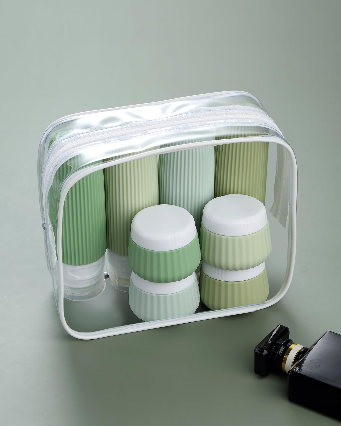 Mrsdry Travel Bottles 8 Pack, TSA Approved 3 oz Travel Containers with Clear Bag, Leak Proof Silicone Squeezable Essentials Jars
