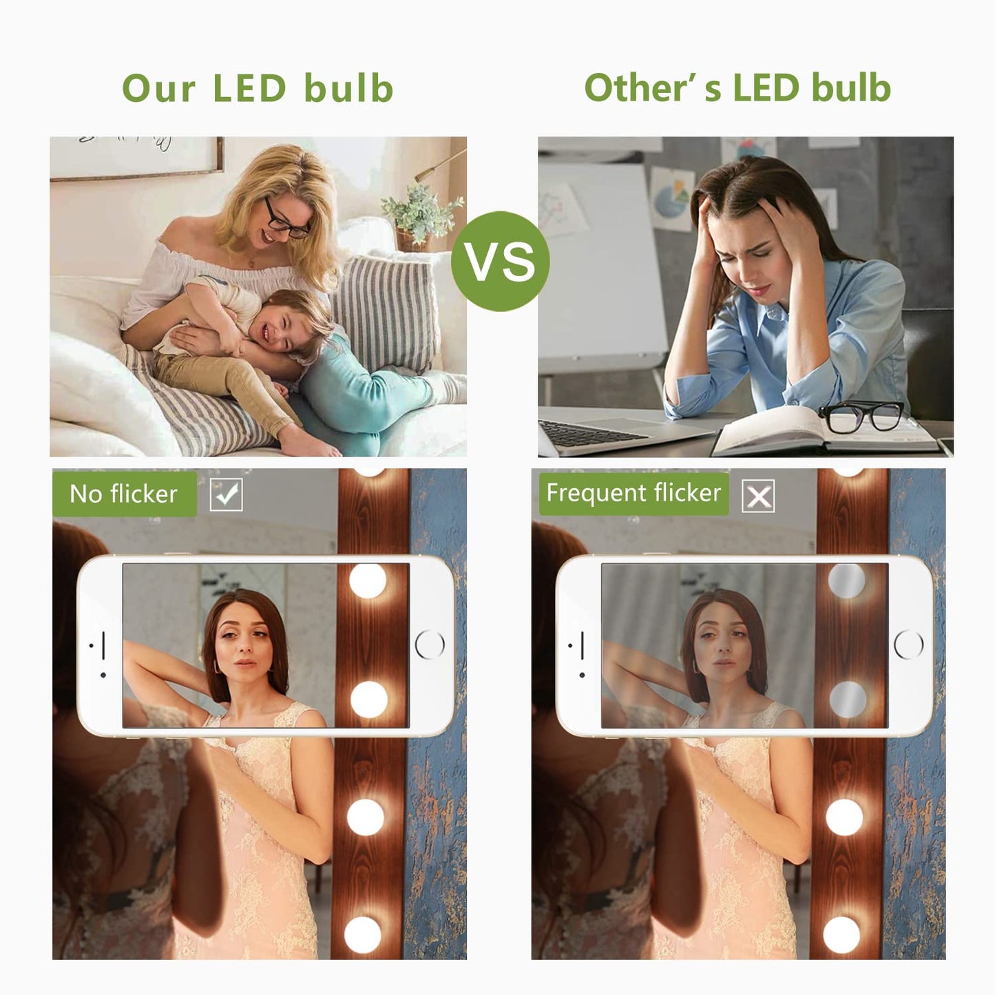 MEILUX G25 LED Globe Light Bulbs, Dimmable 5W (40 Watt Equivalent) LED Round Bathroom Bulbs, Warm White 2700K, 500LM, E26 Base, CRI90+ Milky Glass Bulbs for Vanity Makeup Mirror Bedroom, 6 Pack