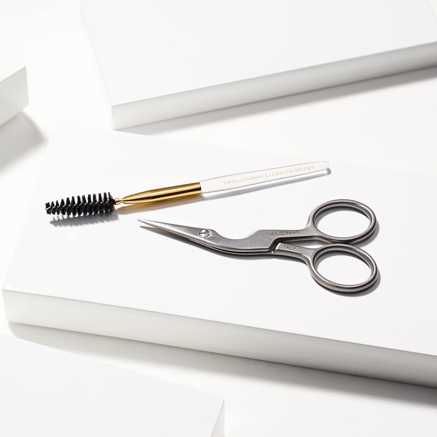 Tweezerman Stainless Steel Eyebrow Shaping Scissors and Brush Set