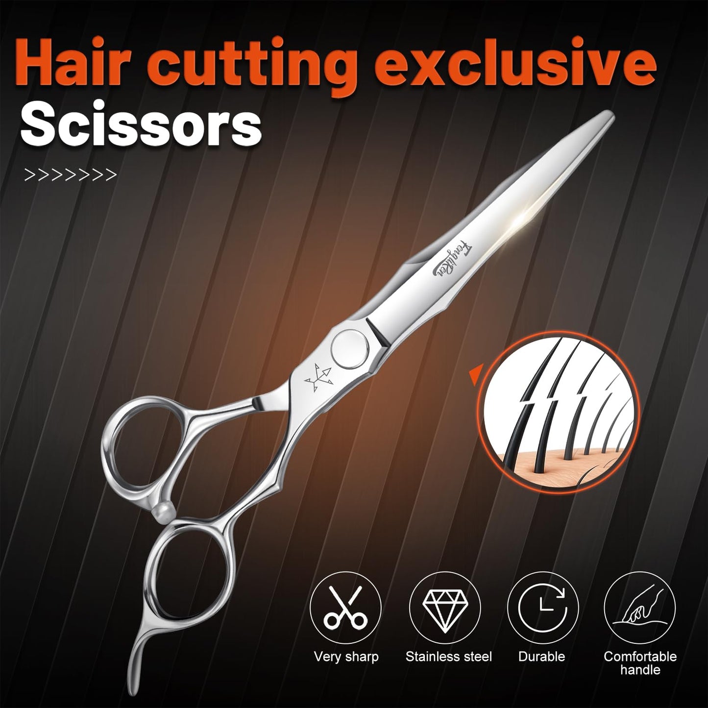 Fengliren High-end Professional Extremely Very Sharp Barber Hair Cutting Scissors Hairdresser Shears For Hair 6.3 Inch Haircut Scissor Made Of Stainless Steel For Hairdressing Salon and Home Use