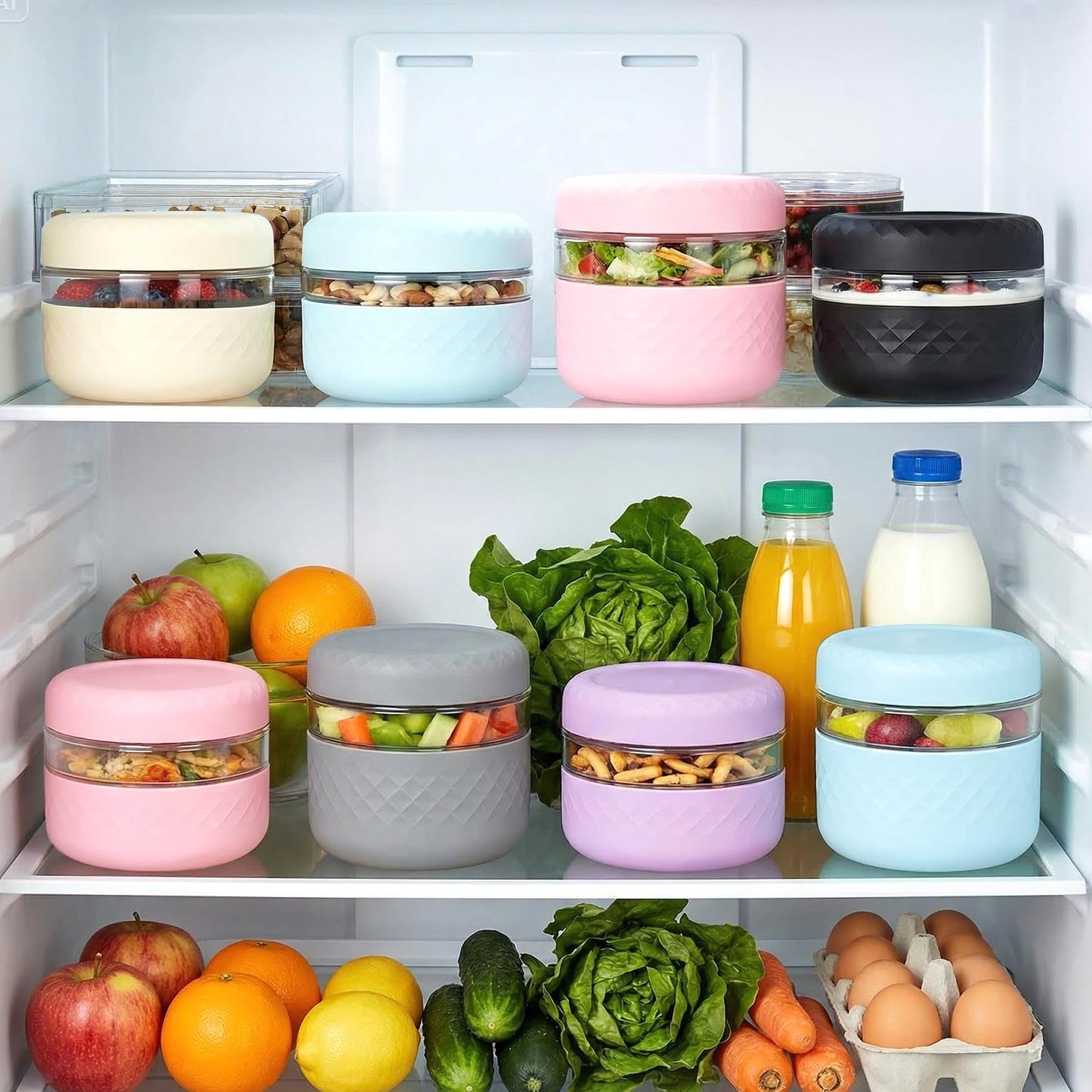 Cafezi 16 oz Glass Lunch Bowl Container with Lid | Leak & Spill Proof, BPA-Free, Microwave & Dishwasher Safe, Airtight Meal Prep & Food Storage Jar for Lunch, Salad, Soup, Overnight Oats, Stew, Yogurt