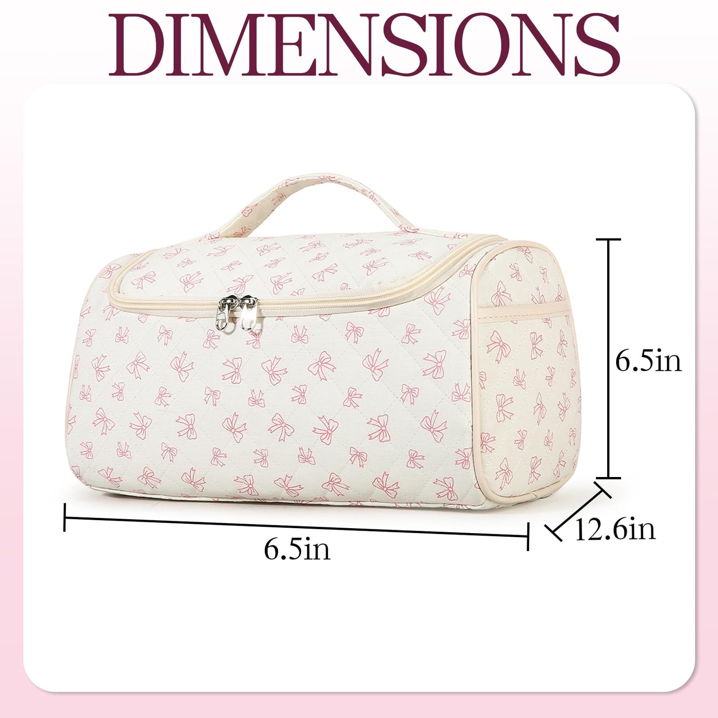 AMZMA Quilted Hair Tool Bag for Travel Storage, Large Organizer Case for Hair Dryer with Hanging Hook & Handle,Organizer with 4 Thickened Compartments, Lightweight