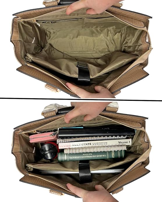 JKM and Company Alligator Compatible With Computer iPad, Laptop Tablet Rolling Tote Bag Briefcase Carryall Bag