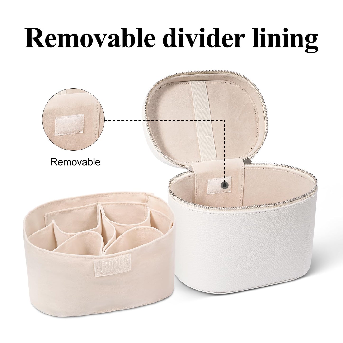 honitty Makeup Bag, Travel Make up Case with Compartments and Handle, Portable Cosmetic Organizer Bags,Toiletry Bag for Women