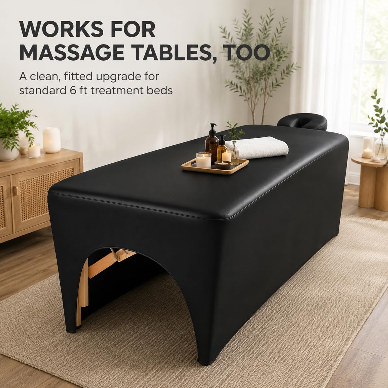 Onism Lash Bed Cover for Eyelash Extensions, Massage Table Cover, Black