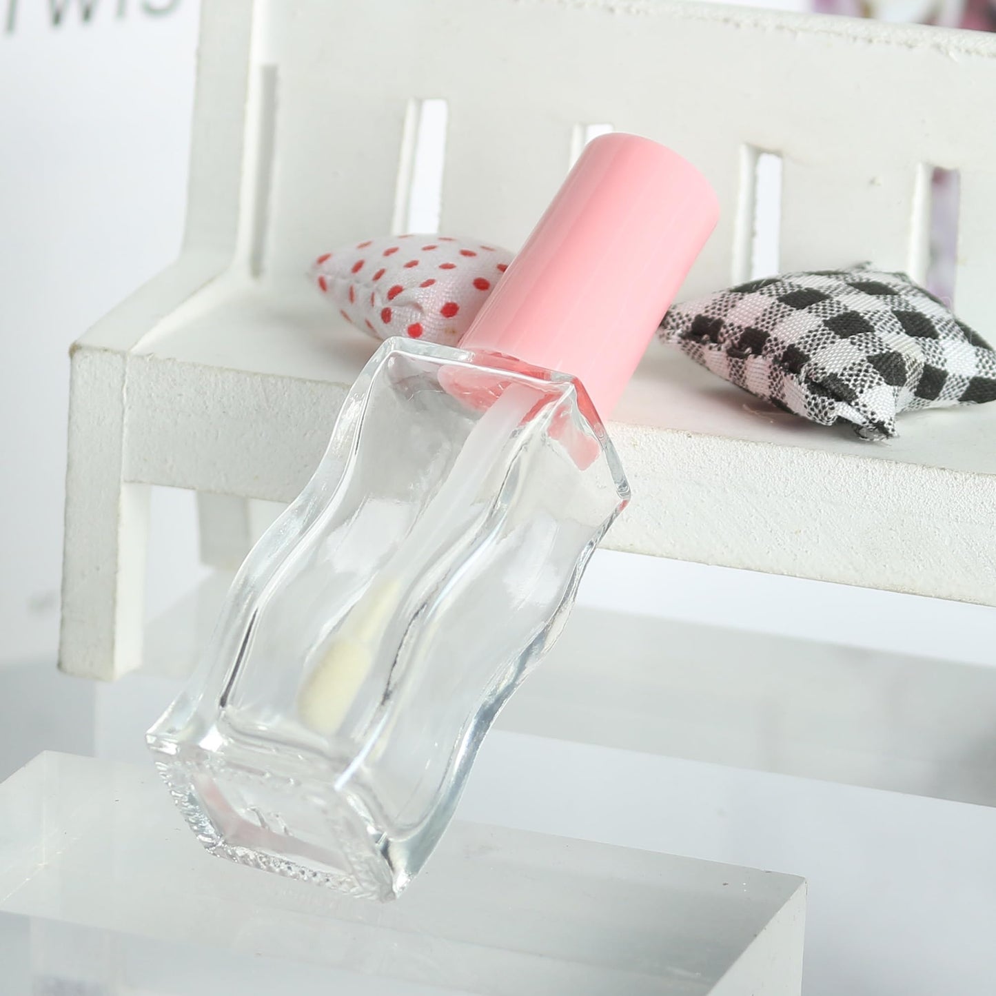 COSIDEA 10 pcs 10ml Pink Empty glass lip gloss tubes lipgloss tube container bottles for coconut oil liptin refill