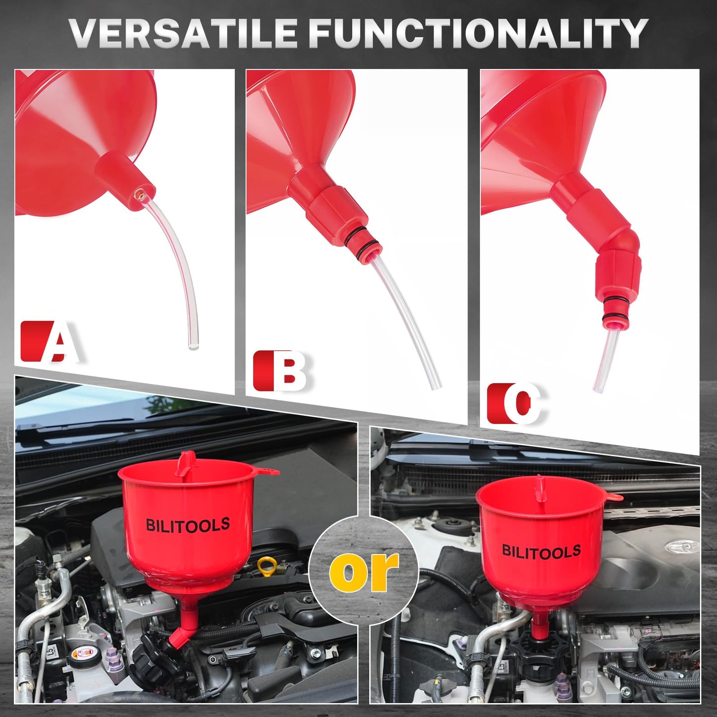 BILITOOLS Coolant Funnel Kit, Automotive Radiator Coolant Filling Tool