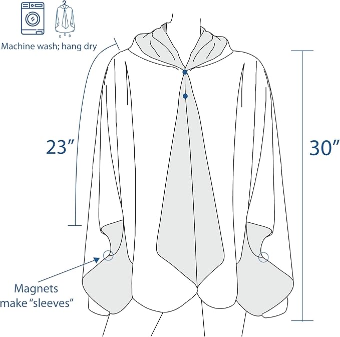 RainCaper Hassam Celia’s Garden Womens Rain Cape Poncho with Hood Reversible