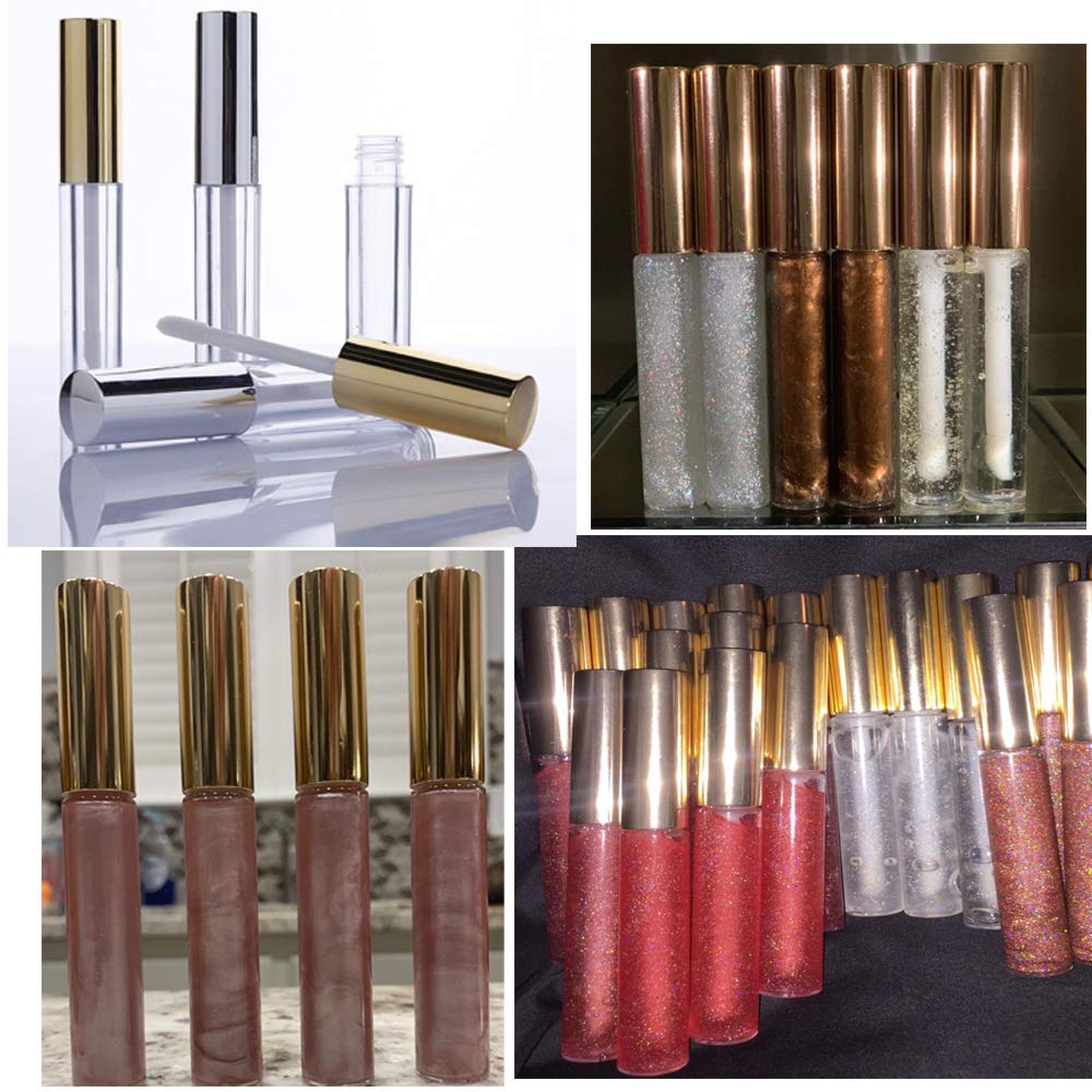 J.B.Y JUST BE YOURSELF 30pcs Lip Gloss Tubes Cute Set Lip Balm Empty Containers Refillable Lip Gloss Tubes with Wand Clear Plastic Lip Gloss Makeup Tool 10ml Bottle