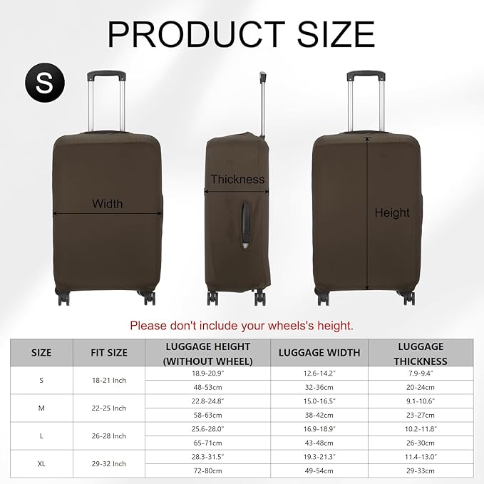 uxcell Travel Luggage Cover, Washable Suitcase Covers for Luggage Anti-scratch Suitcase Protector Elastic Baggage Protective, Fits 18-21 Inch Suit Case, Dark Brown