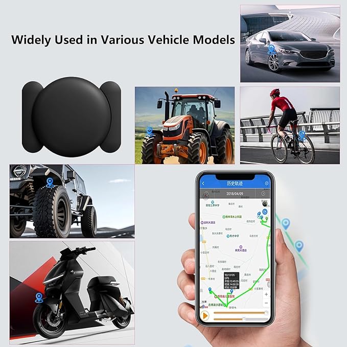 Mini Magnetic GPS Tracker for Vehicles IP65 Waterproof Real-Time Hidden Tracking Device Compatible with Android Only, Anti-Theft Car Tracker for Truck, Motorcycle, Assets（Android Only）