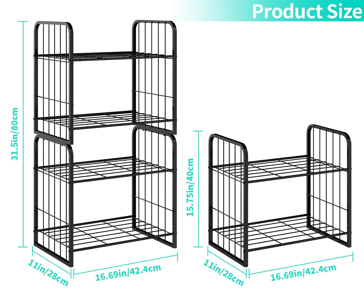 HapiRm Adjustable Purse Organizer for Closet - Purse Rack with Stackable & Separable Design, Large Capacity 4 Tier Handbag Organizer for Various of bags, Space-Saving bag rack for Home