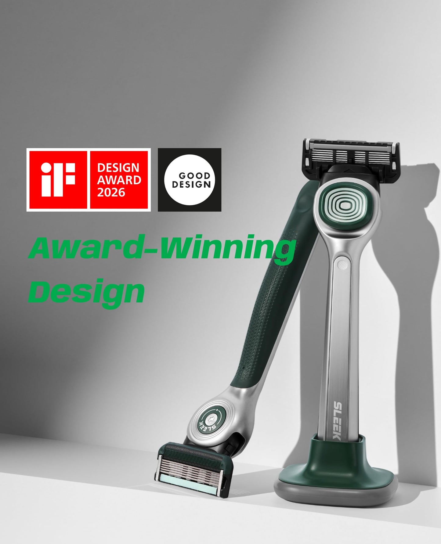 DORCO SLEEK 6 Blade Razor for Men with Multi-Flex Technology for a Smooth & Comfortable Shave | Cartridge Razor for Men, Razor Handle with Stand + 5 Cartridges