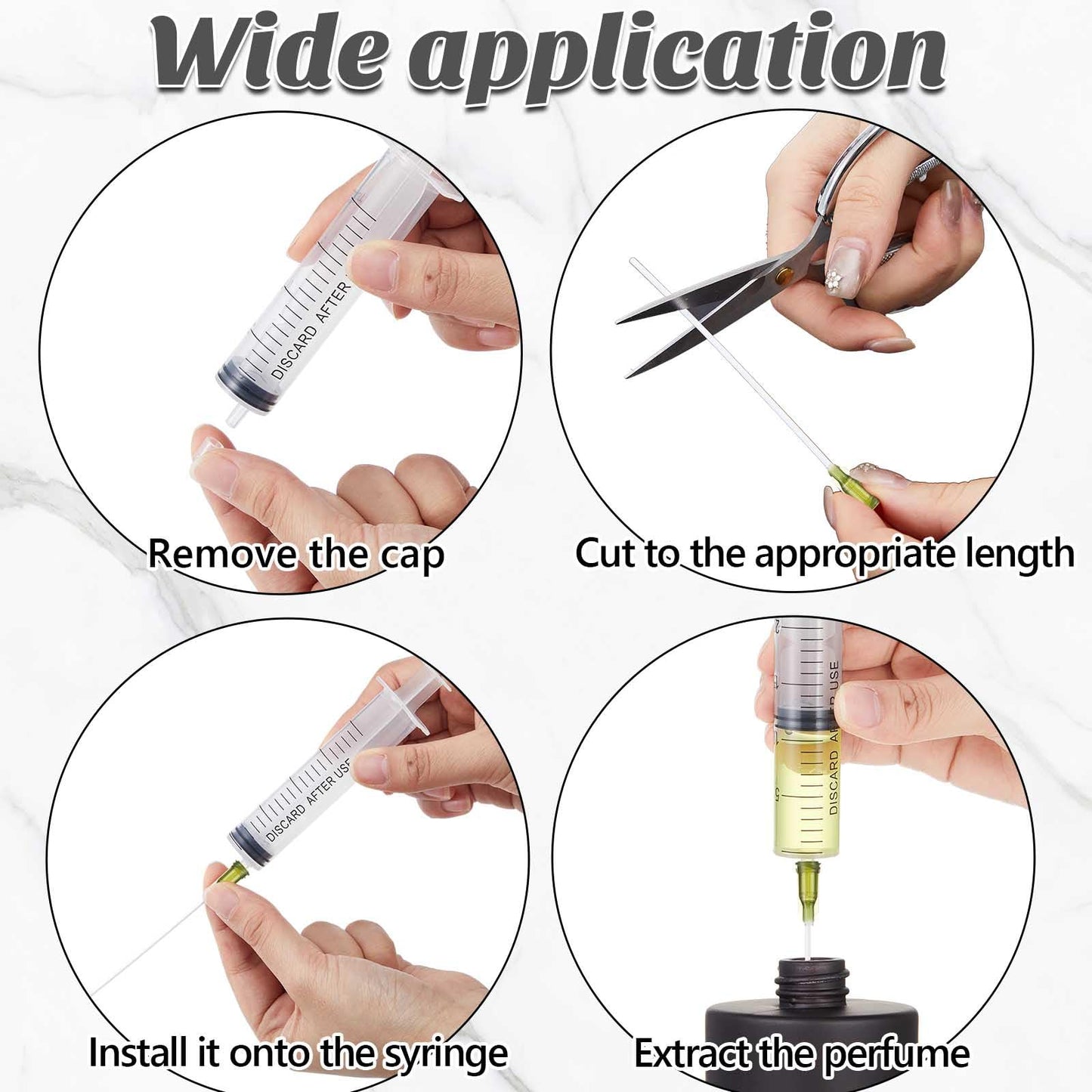 Teenyyou 6 Pack 50 ml Glass Perfume Bottles and Refill Tools Set, Travel Perfume Atomizer Spray Bottles, Portable Empty Refillable Atomizer Decanters with Dispenser Transfer Kit (Black,Gold)