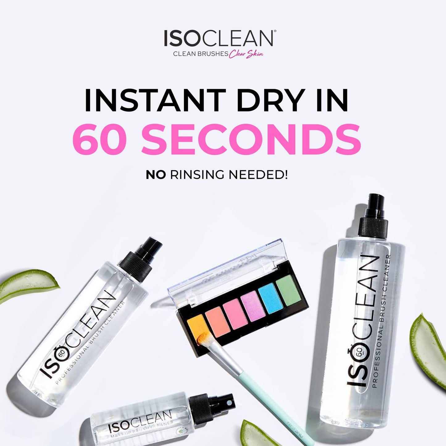 Isoclean Makeup Brush Cleaner – Gentle Daily Use Solution, Reduces Product Buildup, Improves Application, Easy Clean Brush Cleaning Solution & Sponge Cleaner - Spray Top, 18 fl oz