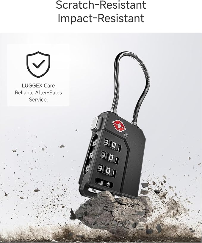 LUGGEX TSA Locks for Luggage, Suitcase Locks TSA Approved, Luggage Locks, Ease of Use & Durable(Yellow,4 Pack)