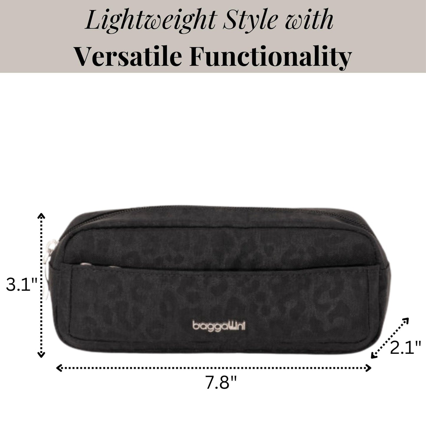 Long Pocket Cosmetic - Lightweight 7.8”x 3.1”x2.1” Makeup Bag - Travel Essentials Makeup Organizer